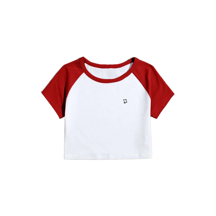 REAL RED AND WHITE CROP TOP